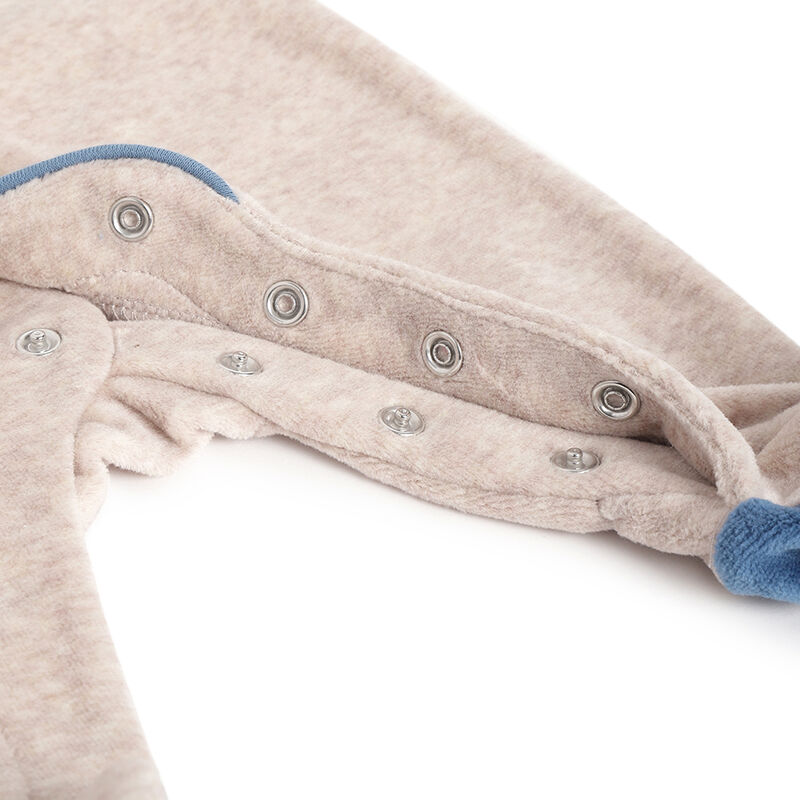 Boys Medium Natural Applique Front Opening Babysuit image number 3
